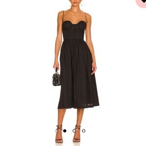 L’academie Black Bustier Midi Dress